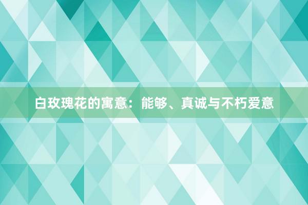 白玫瑰花的寓意：能够、真诚与不朽爱意